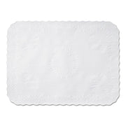 Anniversary Embossed Scalloped Edge Tray Mat, 14 X 19, White, 1,000/carton