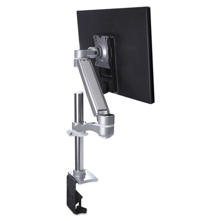 Desk-Mounted Flat Panel Monitor Arm, For 22" Monitors, 360 Deg Rotation, 180 Deg Tilt, 360 Deg Pan, Silver, Supports 40 Lb
