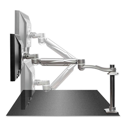 Desk-Mounted Flat Panel Monitor Arm, For 22" Monitors, 360 Deg Rotation, 180 Deg Tilt, 360 Deg Pan, Silver, Supports 40 Lb