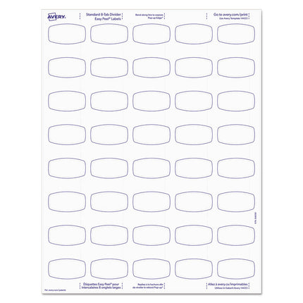 Big Tab Printable White Label Tab Dividers, 8-Tab, 11 x 8.5, White, 20 Sets