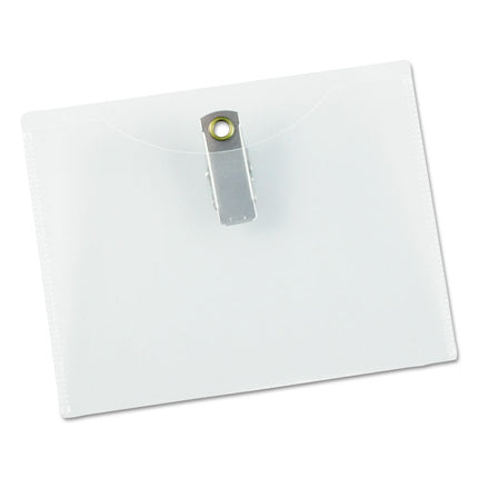 Clear Badge Holders W/garment-Safe Clips, 3 X 4, White Inserts, 50/box