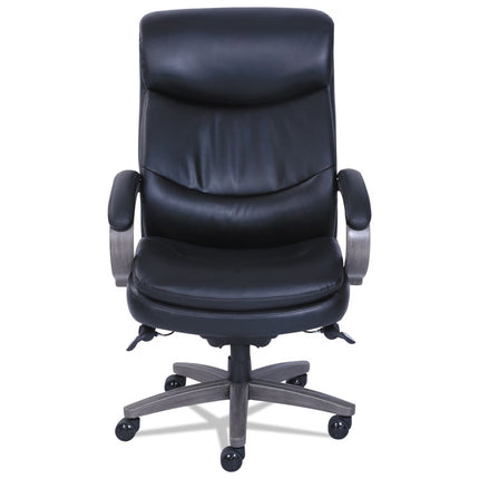 Woodbury Big/tall Executive Chair, Supports Up To 400 Lb, 20.25" To 23.25" Seat Height, Black Seat/back, Weathered Gray Base