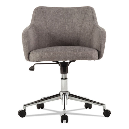 Alera Captain Series Mid-Back Chair, Supports Up To 275 Lb, 17.5" To 20.5" Seat Height, Gray Tweed Seat/back, Chrome Base