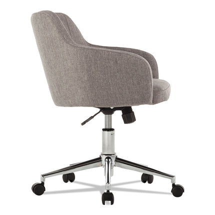 Alera Captain Series Mid-Back Chair, Supports Up To 275 Lb, 17.5" To 20.5" Seat Height, Gray Tweed Seat/back, Chrome Base