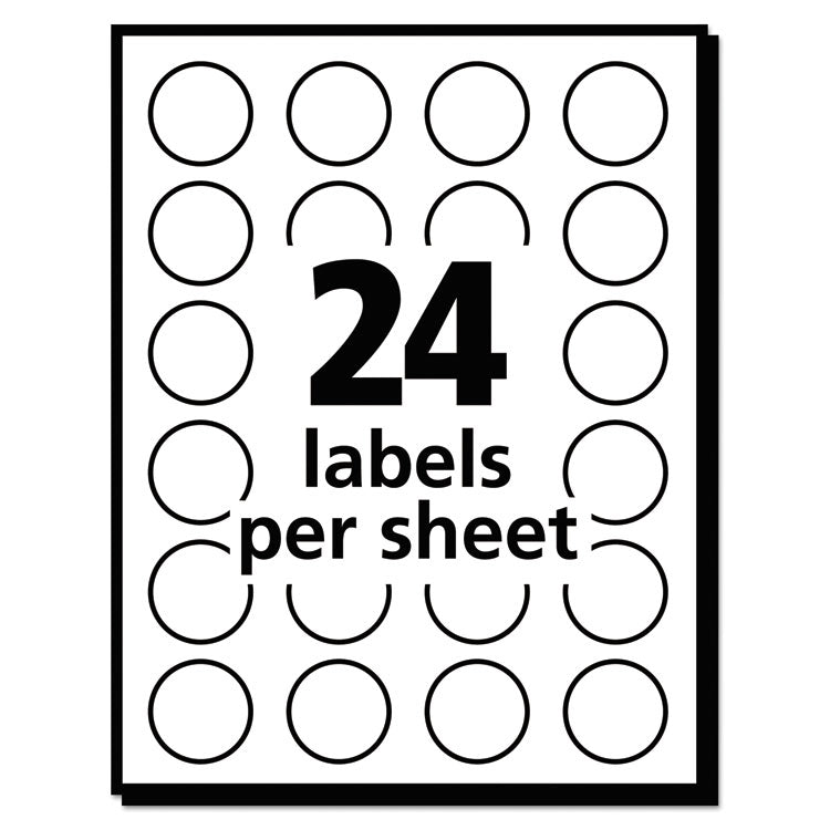 Printable Self-Adhesive Removable Color-Coding Labels, 0.75" dia, Red, 24/Sheet, 42 Sheets/Pack, (5466)