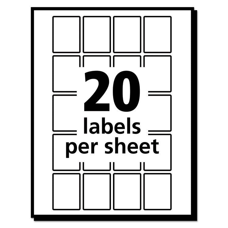 Removable Multi-Use Labels, Inkjet/laser Printers, 1 X 0.75, White, 20/sheet, 50 Sheets/pack, (5428)