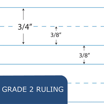Grade School Ruled Composition Book, Grade 2 Manuscript Format, Blue Marble Cover, (50) 9.75 x 7.75 Sheets