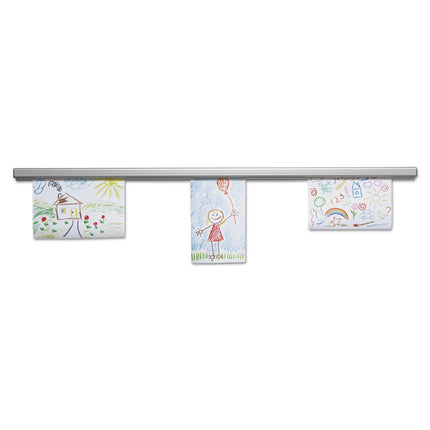 Grip-A-Strip Display Rails, 1.5" x 48", Satin Aluminum