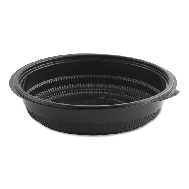 MicroRaves Incredi-Bowl Base, 32 oz, 8.5" Diameter x 1.92" h, Black, Plastic, 150/Carton