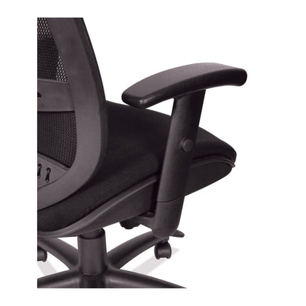 Alera Eon Series Multifunction Mid-Back Cushioned Mesh Chair, Supports Up To 275 Lb, 18.11" To 21.37" Seat Height, Black