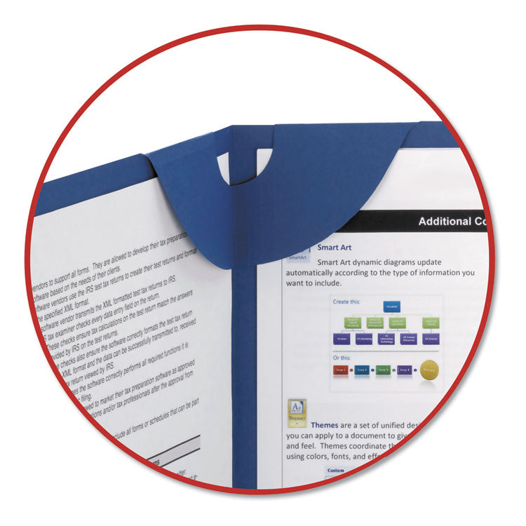 Lockit Two-Pocket Folder, Textured Paper, 100-Sheet Capacity, 11 X 8.5, Dark Blue, 25/box