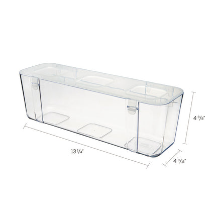 Stackable Caddy Organizer, Large, Plastic, 13.24 x 4 x 4.38, White