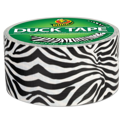 Colored Duct Tape, 3" Core, 1.88" X 10 Yds, Black/white Zebra