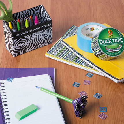 Colored Duct Tape, 3" Core, 1.88" X 10 Yds, Black/white Zebra