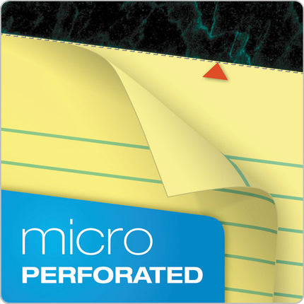 Docket Ruled Perforated Pads, Wide/legal Rule, 50 Canary-Yellow 8.5 X 11.75 Sheets, 12/pack