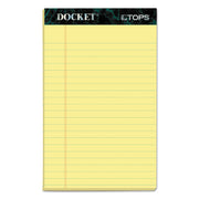 Docket Ruled Perforated Pads, Narrow Rule, 50 Canary-Yellow 5 X 8 Sheets, 12/pack