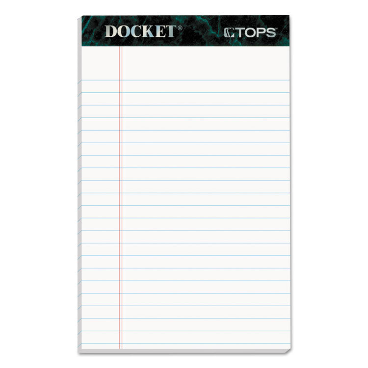 Docket Ruled Perforated Pads, Narrow Rule, 50 White 5 X 8 Sheets, 12/pack