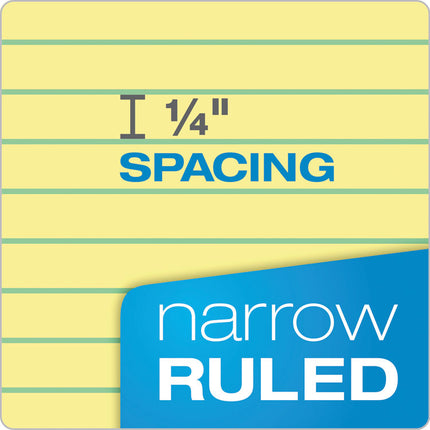 Double Sheet Pads, Narrow Rule, 100 Canary-Yellow 8.5 X 11.75 Sheets