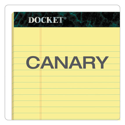 Docket Ruled Perforated Pads, Wide/legal Rule, 50 Canary-Yellow 8.5 X 14 Sheets, 12/pack
