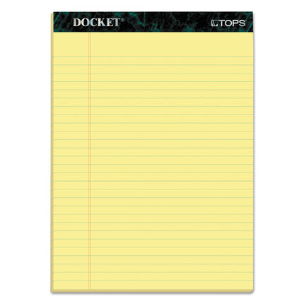 Docket Ruled Perforated Pads, Wide/legal Rule, 50 Canary-Yellow 8.5 X 11.75 Sheets, 12/pack