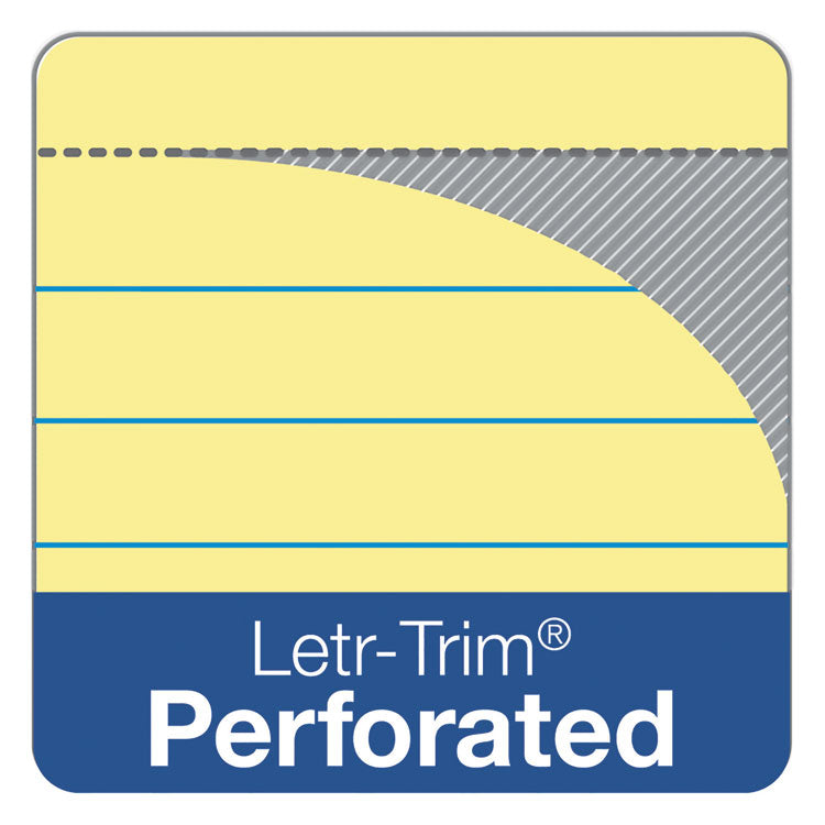 Docket Gold Ruled Perforated Pads, Narrow Rule, 50 Canary-Yellow 5 X 8 Sheets, 12/pack