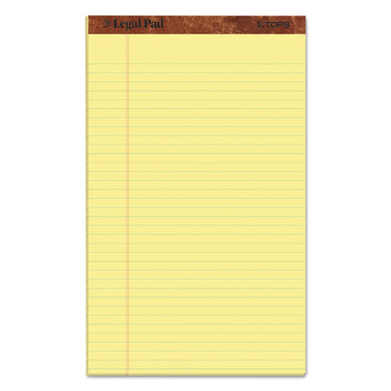 The Legal Pad Plus Ruled Perforated Pads, 40 pt. Back, Wide/Legal Rule, 50 Canary-Yellow 8.5 x 14 Sheets, Dozen