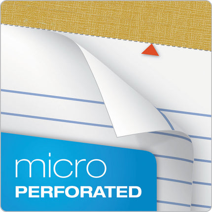 "The Legal Pad" Plus Ruled Perforated Pads With 40 Pt. Back, Wide/legal Rule, 50 White 8.5 X 11.75 Sheets, Dozen