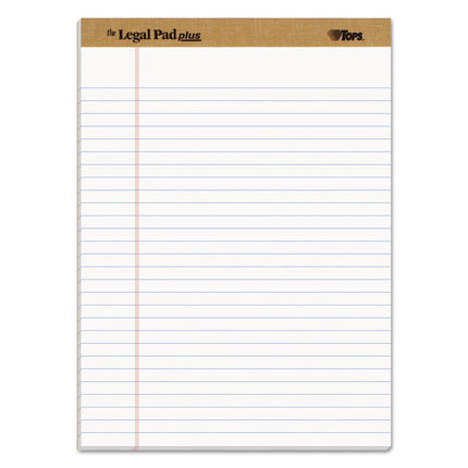 "The Legal Pad" Plus Ruled Perforated Pads With 40 Pt. Back, Wide/legal Rule, 50 White 8.5 X 11.75 Sheets, Dozen