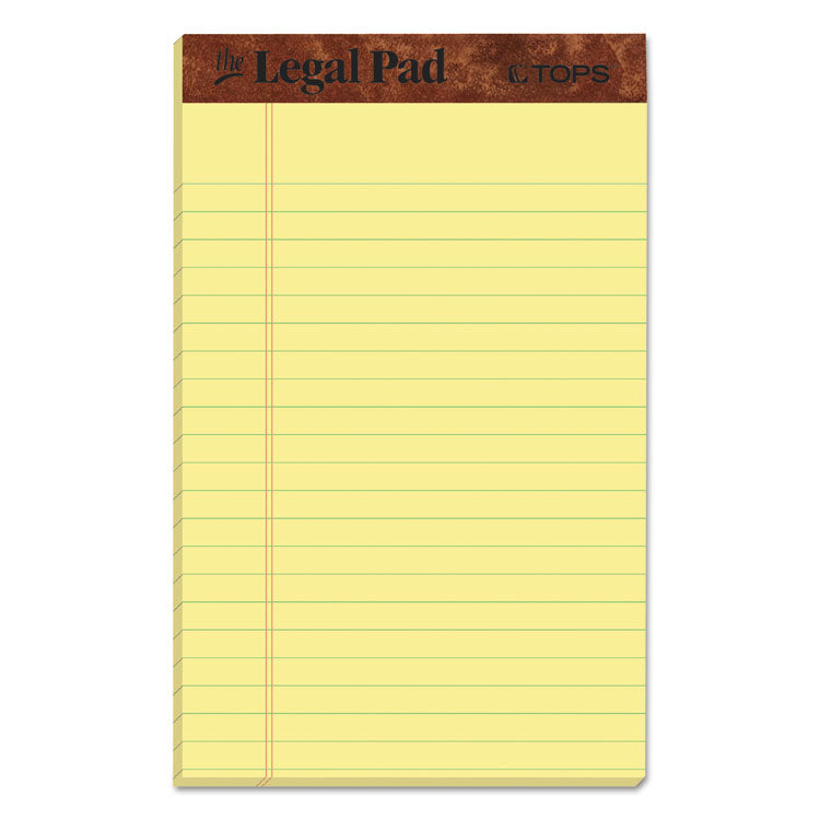 "The Legal Pad" Ruled Perforated Pads, Narrow Rule, 50 Canary-Yellow 5 X 8 Sheets, Dozen