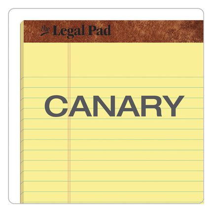 The Legal Pad Plus Ruled Perforated Pads, 40 pt. Back, Wide/Legal Rule, 50 Canary-Yellow 8.5 x 14 Sheets, Dozen