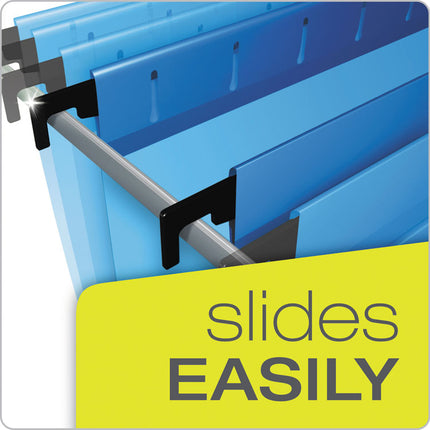 SureHook Reinforced Extra-Capacity Hanging Box File, 1 Section, 3" Capacity, Legal Size, 1/5-Cut Tabs, Blue, 25/Box