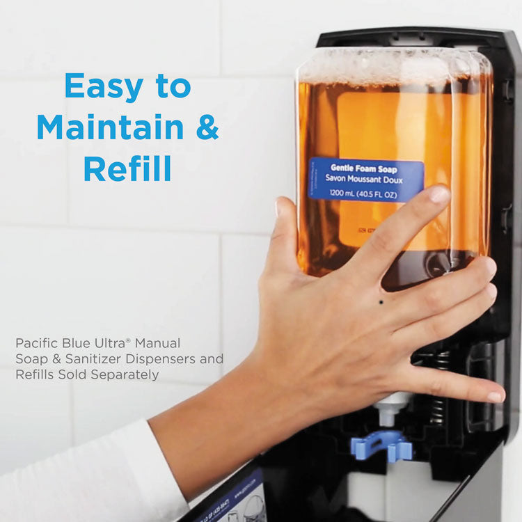 Pacific Blue Ultra Foam Soap Manual Dispenser Refill, Antimicrobial, Unscented, 1,200 mL, 4/Carton