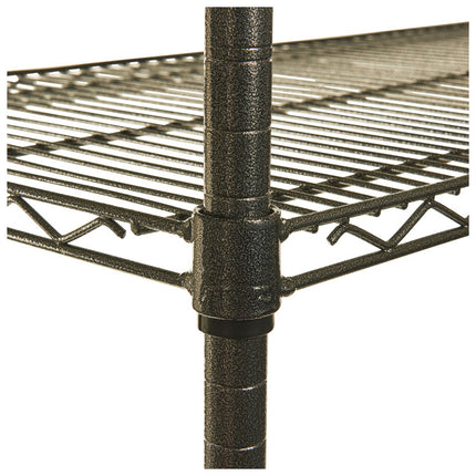 Wire Shelving Starter Kit, Four-Shelf, 48w X 24d X 72h, Black Anthracite
