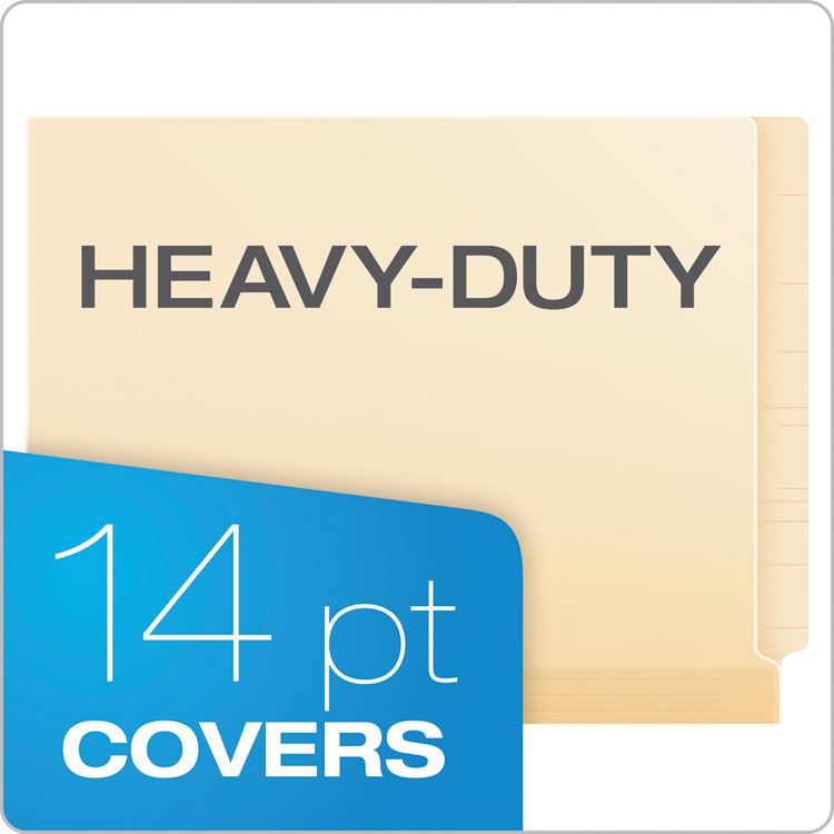 Manila Laminated Spine Shelf File Folders, Straight Tabs, Letter Size, Manila, 50/Box