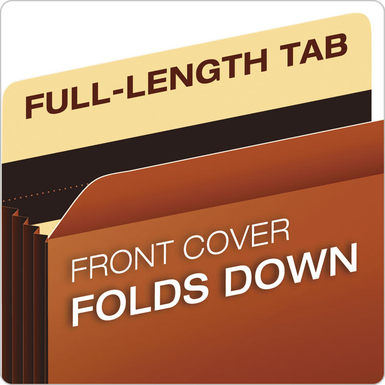 Heavy-Duty File Pockets, 3.5" Expansion, Letter Size, Redrope, 25/box