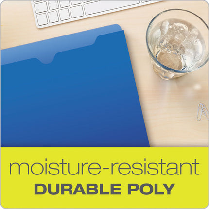 Poly File Jackets, Straight Tab, Legal Size, Assorted Colors, 5/pack