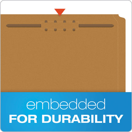 Kraft Fastener Folders, 1/3-Cut Tabs, 2 Fasteners, Legal Size, Kraft Exterior, 50/Box