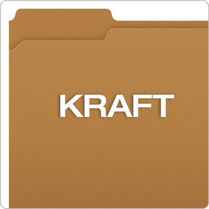 Kraft Fastener Folders, 1/3-Cut Tabs, 1 Fastener, Letter Size, Kraft Exterior, 50/Box