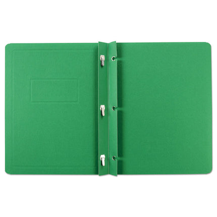 Title Panel And Border Front Report Cover, Three-Prong Fastener, 0.5" Capacity, 8.5 X 11, Light Green/light Green, 25/box