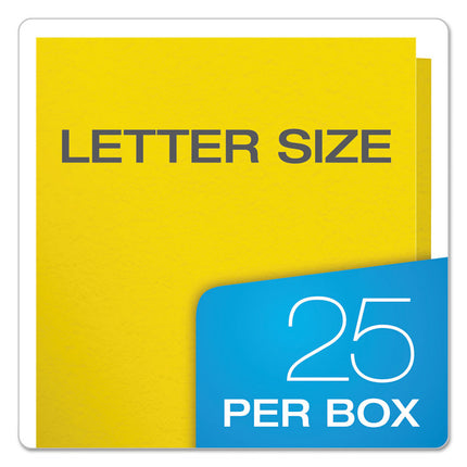 Twin-Pocket Folders With 3 Fasteners, 0.5" Capacity, 11 X 8.5, Yellow, 25/box