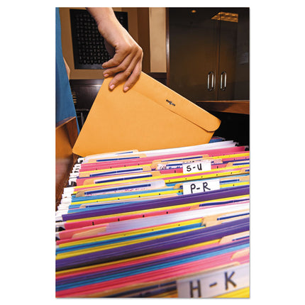 Redi-File Clasp Envelope, #90, Cheese Blade Flap, Clasp/gummed Closure, 9 X 12, Brown Kraft, 100/box