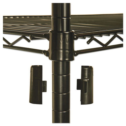 Nsf Certified 4-Shelf Wire Shelving Kit With Casters, 48w X 18d X 72h, Black