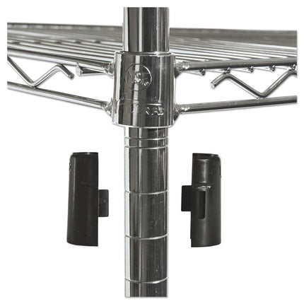 Nsf Certified 4-Shelf Wire Shelving Kit With Casters, 48w X 18d X 72h, Silver
