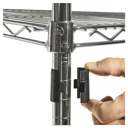 Nsf Certified 4-Shelf Wire Shelving Kit With Casters, 48w X 18d X 72h, Silver