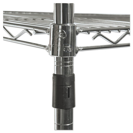 Nsf Certified 4-Shelf Wire Shelving Kit With Casters, 48w X 18d X 72h, Silver