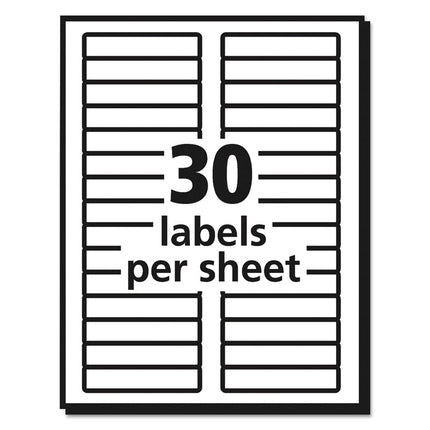 Permanent TrueBlock File Folder Labels with Sure Feed Technology, 0.66 x 3.44, Yellow/White, 30/Sheet, 50 Sheets/Box