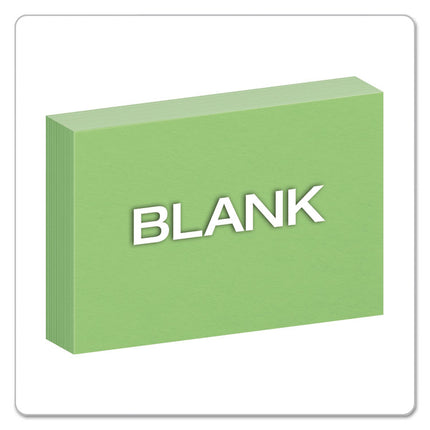 Unruled Index Cards, 4 X 6, Green, 100/pack