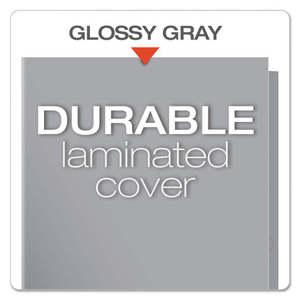 High Gloss Laminated Paperboard Folder, 100-Sheet Capacity, 11 X 8.5, Gray, 25/box
