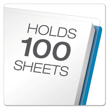 Clear Front Standard Grade Report Cover, Three-Prong Fastener, 0.5" Capacity, 8.5 X 11, Clear/light Blue, 25/box