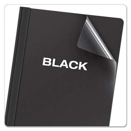 Clear Front Standard Grade Report Cover, Three-Prong Fastener, 0.5" Capacity, 8.5 X 11, Clear/black, 25/box
